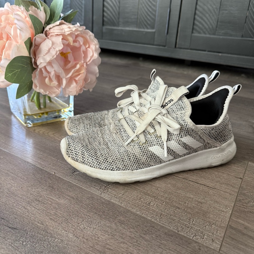Adidas Cloudfoam Pure Light Grey &‎ White Sneakers